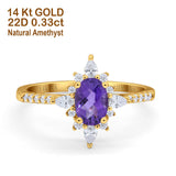 14K Gold 1.54ct Vintage Oval 8mmx6mm G SI Diamond Engagement Wedding Ring