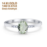 14K Gold 1.28ct Oval 8mmx6mm G SI Diamond Engagement Wedding Ring