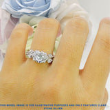 Round Infinity Marquise Vintage Style Floral Ring Natural Aquamarine 925 Sterling Silver