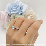 Solitaire Baguette Round Natural Rutilated Quartz Engagement Ring 925 Sterling Silver