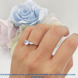 Three Stone Round Natural Rutilated Quartz Two Kite CZ Trio Ring 925 Sterling Silver