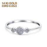 14K Gold 0.05ct Round 5mm G SI Diamond Engagement Eternity Wedding Band Ring