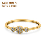 14K Gold 0.05ct Round 5mm G SI Diamond Engagement Eternity Wedding Band Ring