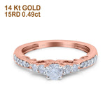14K Gold 0.49ct Vintage Round 3mm G SI Diamond Engagement Band Wedding Ring