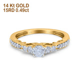 14K Gold 0.49ct Vintage Round 3mm G SI Diamond Engagement Band Wedding Ring