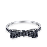 Wedding Ring Ribbon Shape Round Simulated Cubic Zirconia 925 Sterling Silver