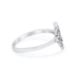 Simple Plain Celtic Star Thumb Ring Band Solid 925 Sterling Silver