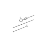 1MM 019 Rhodium Box Chain .925 Solid Sterling Silver Length "16-30" Inches