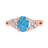 Oval Art Deco Bridal Wedding Engagement Ring Infinity Simulated Cubic Zirconia 925 Sterling Silver