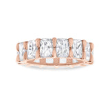 Eternity Stackable Wedding Ring Emerald Cut 925 Sterling Silver