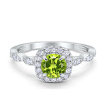 Art Deco Wedding Engagement Ring Round Cubic Zirconia Solid 925 Sterling Silver Choose Color Size 4 to 12