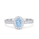 Halo Art Deco Floral Wedding Engagement Ring Oval Cubic Zirconia 925 Sterling Silver Choose Color
