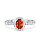 Halo Art Deco Floral Wedding Engagement Ring Oval Cubic Zirconia 925 Sterling Silver Choose Color