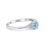 Solitaire Art Deco Wedding Engagement Ring Round Cubic Zirconia 925 Sterling Silver Choose Color