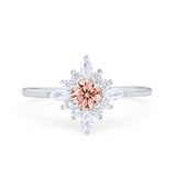 Cluster Wedding Engagement Ring Marquise Round Cubic Zirconia 925 Sterling Silver Choose Color