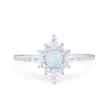 Cluster Wedding Engagement Ring Marquise Round Cubic Zirconia 925 Sterling Silver Choose Color