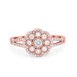 Art Deco Antique Style Wedding Engagement Ring Round Cubic Zirconia 925 Sterling Silver