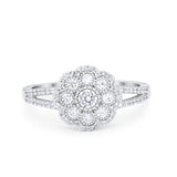 Art Deco Antique Style Wedding Engagement Ring Round Cubic Zirconia 925 Sterling Silver