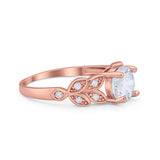 Art Deco Flower Engagement Ring 925 Sterling Silver