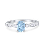 Vintage Style Wedding Ring Round Simulated Cubic Zirconia 925 Sterling Silver