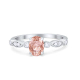 Vintage Style Wedding Ring Round Simulated Cubic Zirconia 925 Sterling Silver
