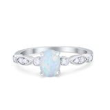 Vintage Style Wedding Ring Round Simulated Cubic Zirconia 925 Sterling Silver
