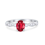 Vintage Style Wedding Ring Round Simulated Cubic Zirconia 925 Sterling Silver