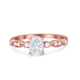 Vintage Style Wedding Ring Round Simulated Cubic Zirconia 925 Sterling Silver