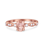 Vintage Style Wedding Ring Round Simulated Cubic Zirconia 925 Sterling Silver