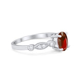 Vintage Style Wedding Ring Round Simulated Cubic Zirconia 925 Sterling Silver