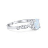 Vintage Style Wedding Ring Round Simulated Cubic Zirconia 925 Sterling Silver