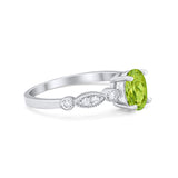 Vintage Style Wedding Ring Round Simulated Cubic Zirconia 925 Sterling Silver