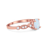 Vintage Style Wedding Ring Round Simulated Cubic Zirconia 925 Sterling Silver