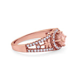 Wedding Ring Round Simulated Cubic Zirconia Dragonfly Accent 925 Sterling Silver