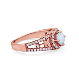 Wedding Ring Round Simulated Cubic Zirconia Dragonfly Accent 925 Sterling Silver