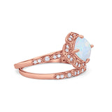 Art Deco Halo Wedding Piece Ring Simulated Cubic Zirconia 925 Sterling Silver