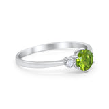 Three Stone Art Deco Wedding Engagement Ring Round Cubic Zirconia 925 Sterling Silver