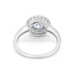 Art Deco Wedding Engagement Ring Round Bezel Cubic Zirconia 925 Sterling Silver