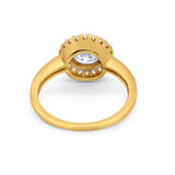 Art Deco Wedding Engagement Ring Round Bezel Cubic Zirconia 925 Sterling Silver