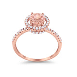 Halo Art Deco Wedding Engagement Ring Round Cubic Zirconia 925 Sterling Silver
