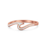 Wave Ring Band Simulated Opal 925 Sterling Silver Wave Ocean Summer