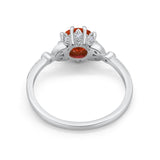 Floral Art Deco Wedding Engagement Ring Round Cubic Zirconia 925 Sterling Silver