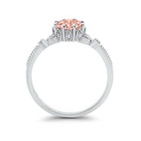Floral Art Deco Wedding Engagement Ring Round Cubic Zirconia 925 Sterling Silver