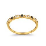 Half Eternity Wedding Ring Art Deco Simulated Cubic Zirconia 925 Sterling Silver