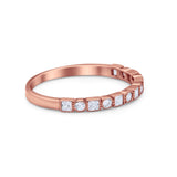 Half Eternity Art Deco Ring Round 925 Sterling Silver