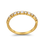 Half Eternity Art Deco Ring Round 925 Sterling Silver