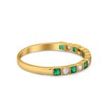 Half Eternity Art Deco Ring Round 925 Sterling Silver