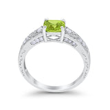 Art Deco Cushion Wedding Engagement Ring Round Cubic Zirconia 925 Sterling Silver