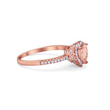 Halo Art Deco Heart Promise Ring Round Cubic Zirconia 925 Sterling Silver