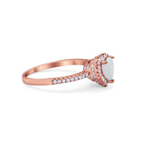 Halo Art Deco Heart Promise Ring Round Cubic Zirconia 925 Sterling Silver